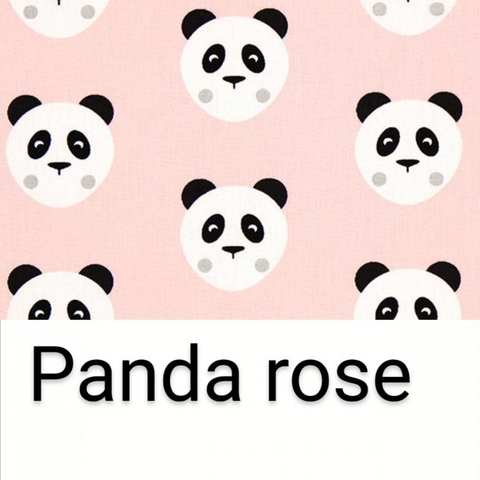 pochette personnalisé motifs panda rose écriture noir 