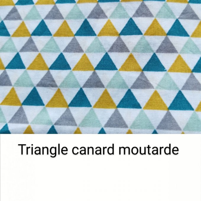 Protège carnet de santé motifs triangles moutarde canard 