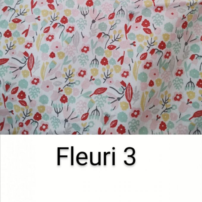 lot de 10 carrés coton lavables motifs fleuri 3