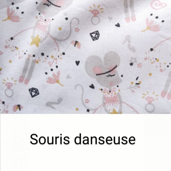 lot de 10 carrés coton lavables motifs souris danseuse 