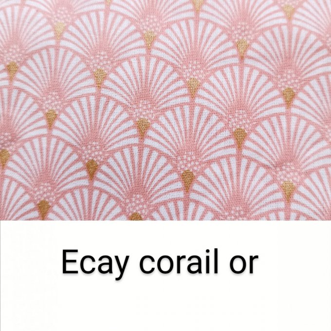 Protège carnet de santé motifs ecay corail et simili or