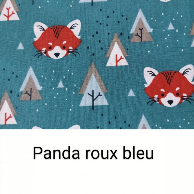 pochette personnalisé motifs panda roux écriture blanche 