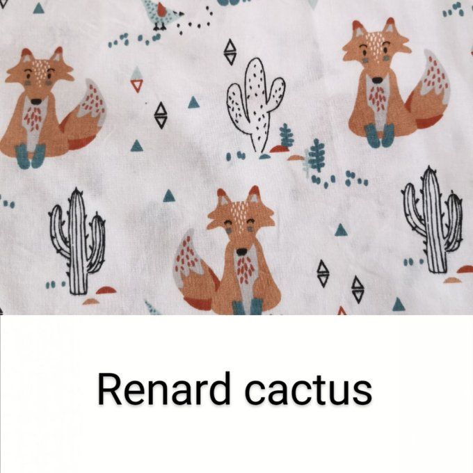 sac à dos  enfant motifs renard cactus simili marron clair  - Copie
