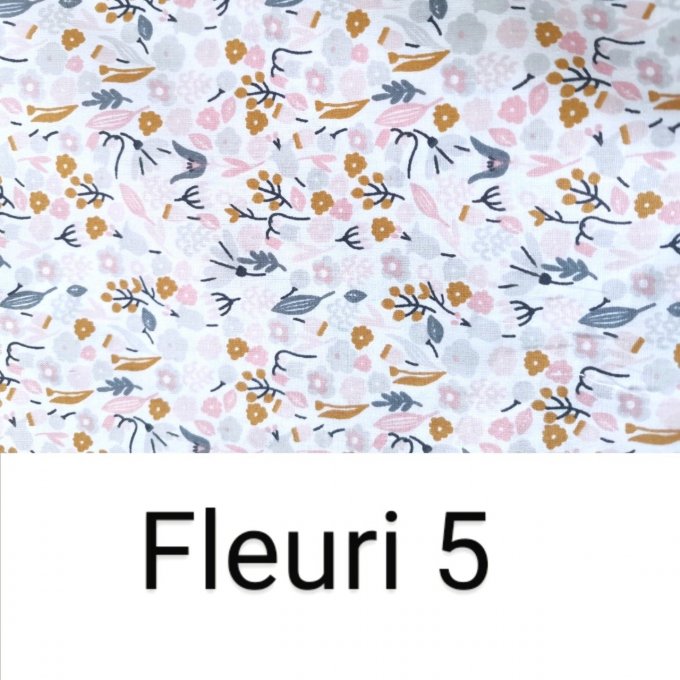 lot de 10 carrés coton lavables motifs fleuri 5