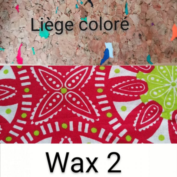 Besace motifs wax2 et liège coloré 