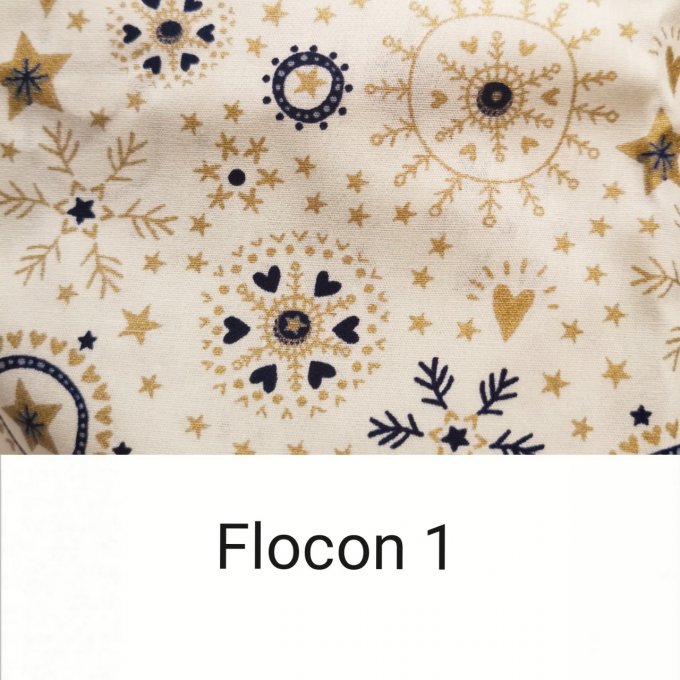 Botte de Noël beige et flocon 1