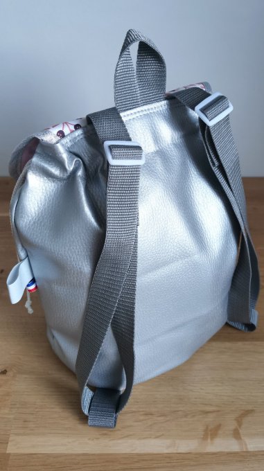 sac à dos enfant  motifs animaux flowers simili argenté 