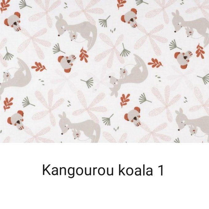 Protège carnet de santé motifs kangourou koala unis rose 