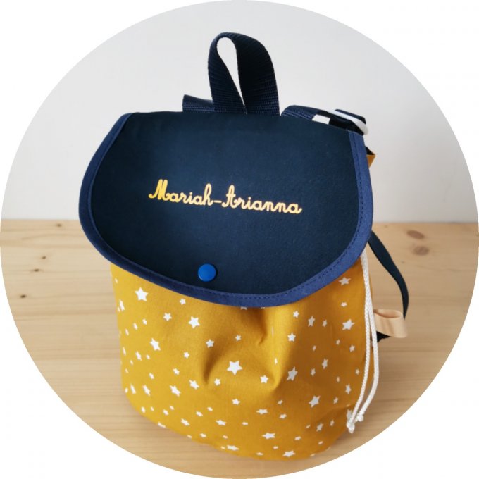 sac à dos étoile jaune moutarde /bleu marine 