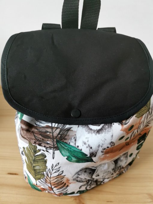 sac à dos  enfant motifs SAVANE 1 unis noir 