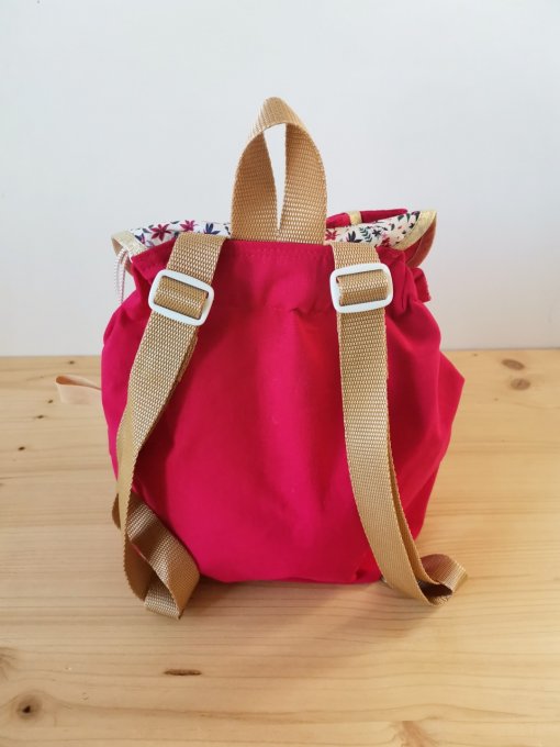 sac à dos enfant fleuri n°30 unis fuschia 