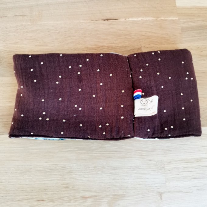 Tour de cou savane  gaze chocolat doré  taille 12-18mois 