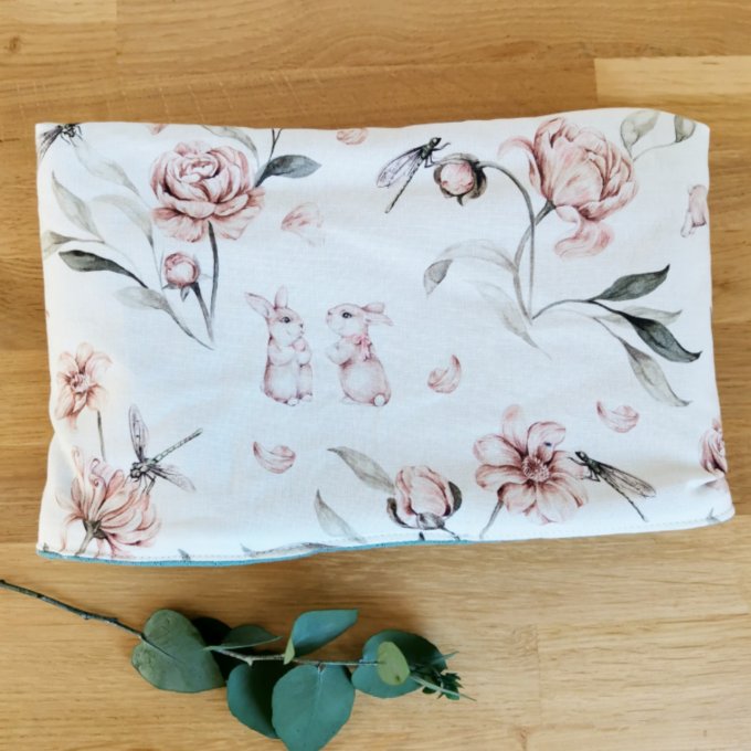 Tour de cou lapins et molleton eucalyptus  taille 2-5ans 