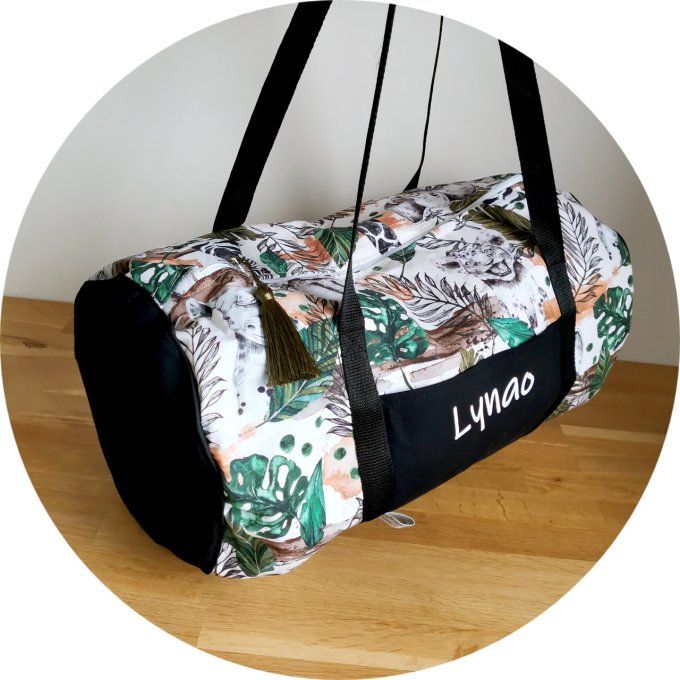 Sac bowling motifs savane et coton unis noir 