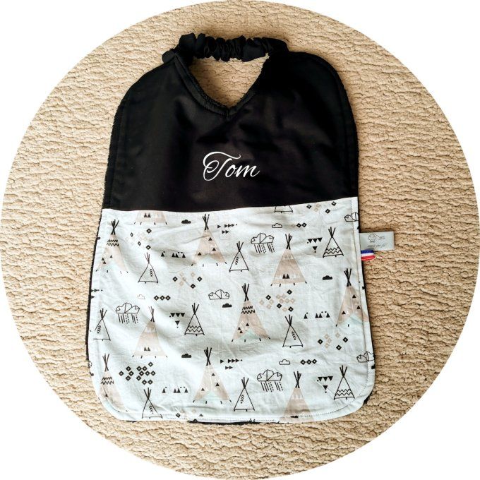 bavoir cantine motifs tipi unis noir éponge noire 