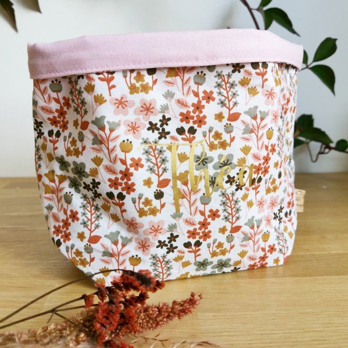 Panier personnalisé motifs fleuri 33 unis