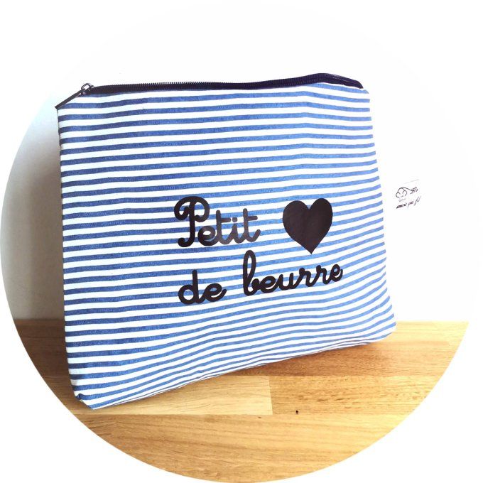 pochette personnalisée motifs Rayé bleu 